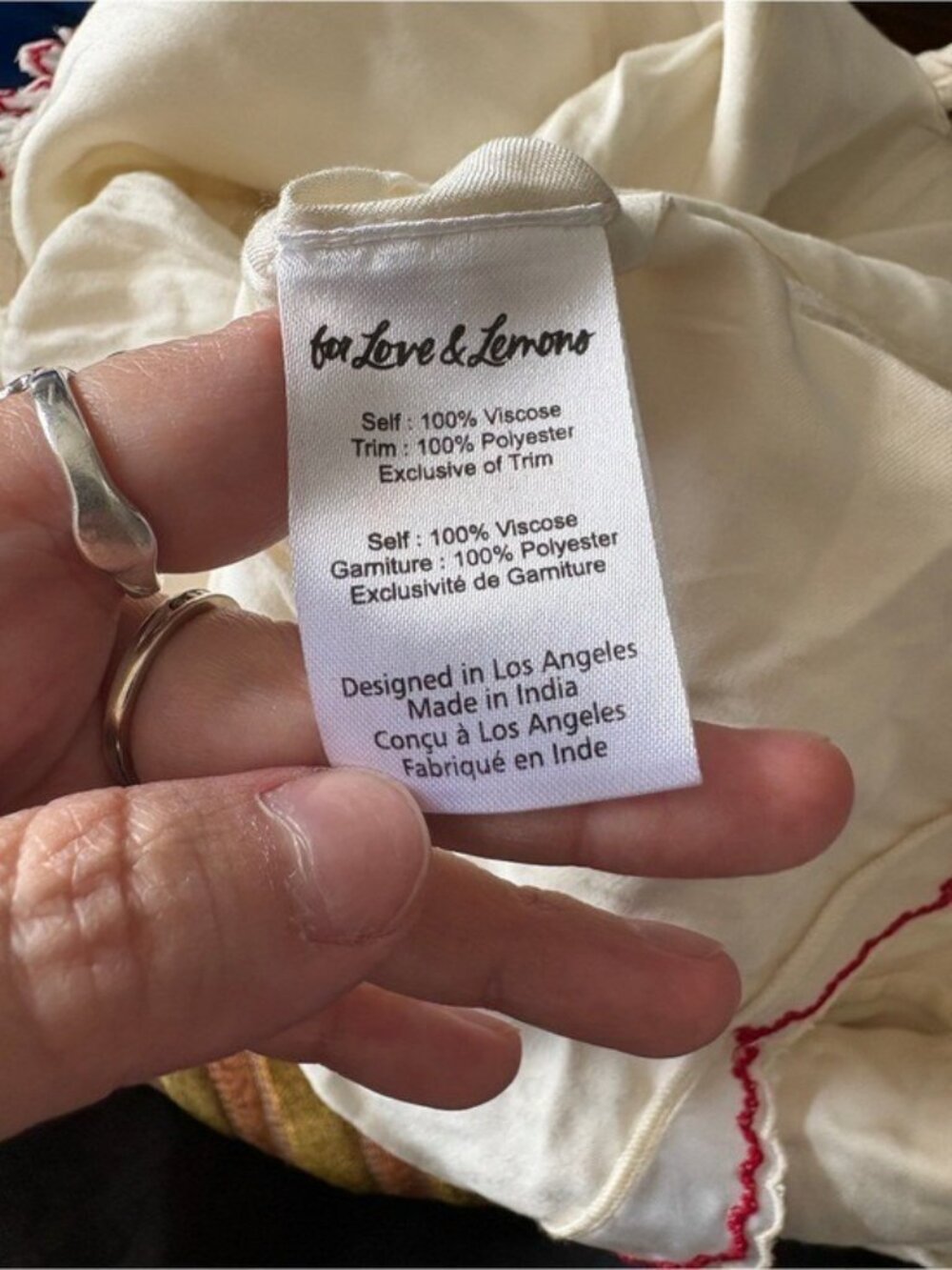 $369 NWT For Love And Lemons “Amor”Embroidered Mini Dress in Cream Sz XS - Picture 10 of 14